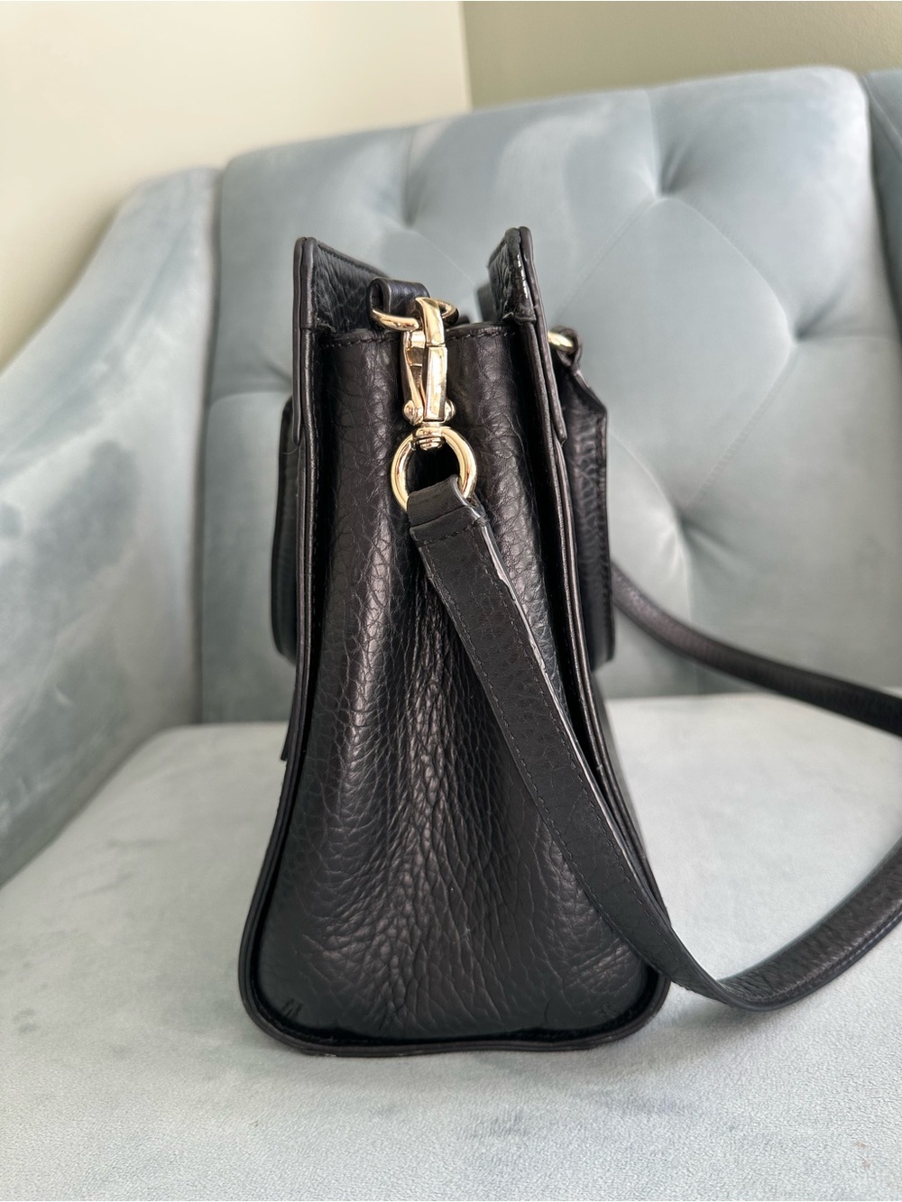kate spade Black Embossed Leather Top-Handle tote - Picture 5 of 16
